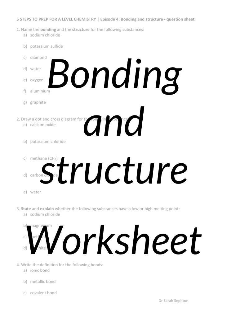 Bonding and structure