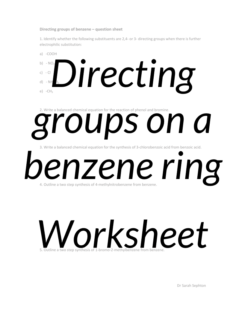 Directing groups on a benzene ring