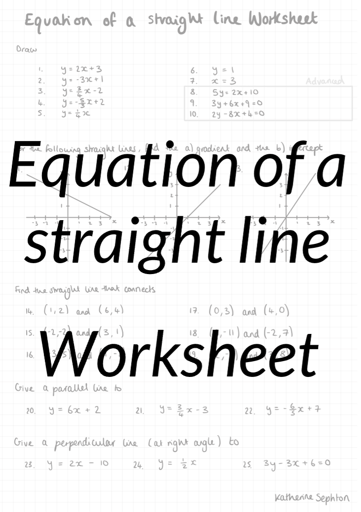 Straight line worksheet