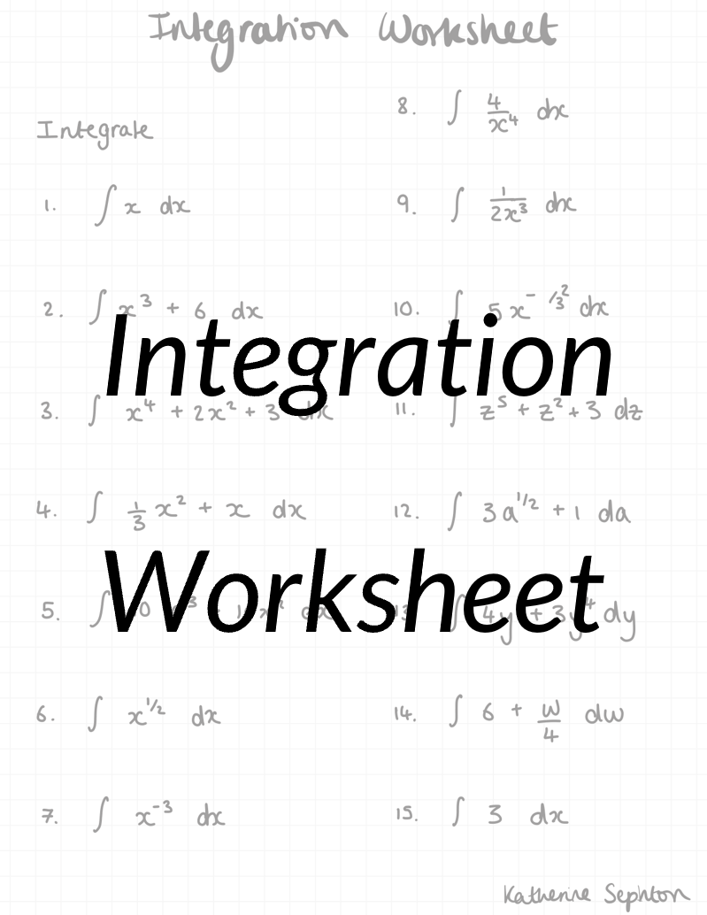 Integration worksheet