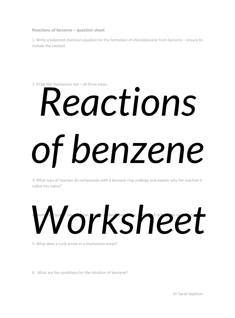 Reactions of benzene